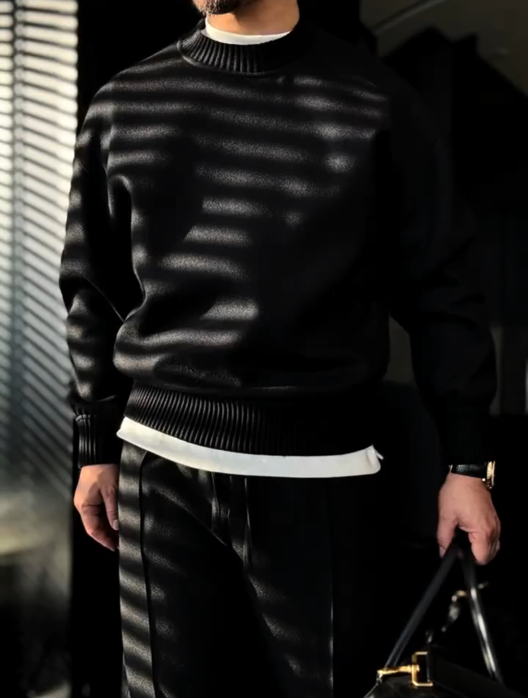 Round neck sweatshirt casual suit