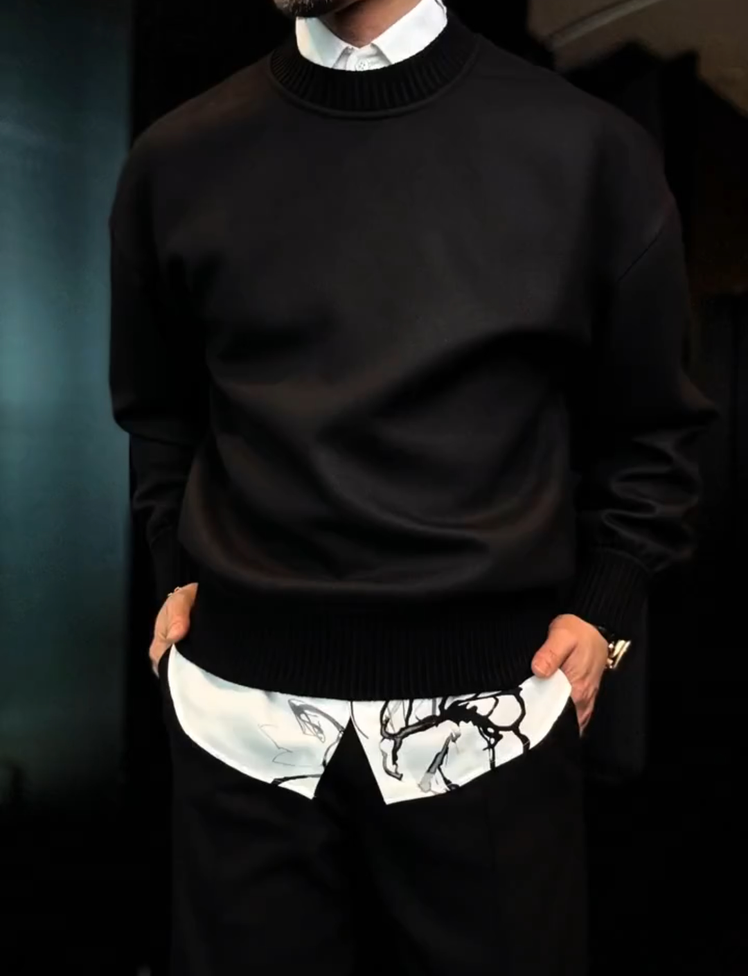 Round neck sweatshirt casual suit