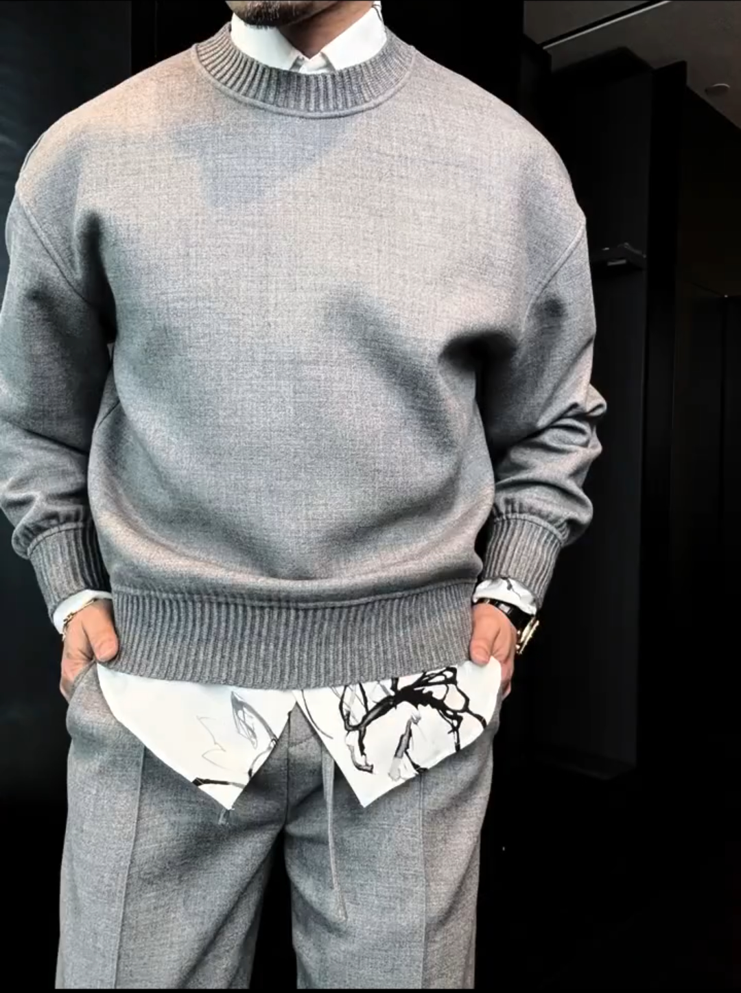 Round neck sweatshirt casual suit